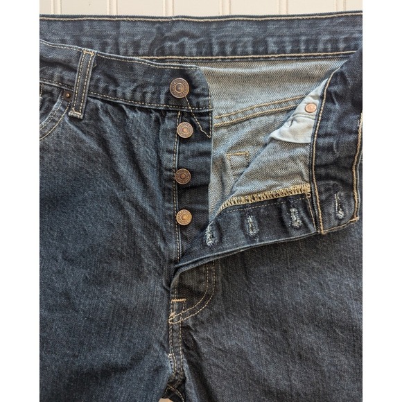 Levi's Other - Levi's 501 Button Fly Men's 36 x 32 Dark Wash Straight Leg Blue Jeans VERY NICE